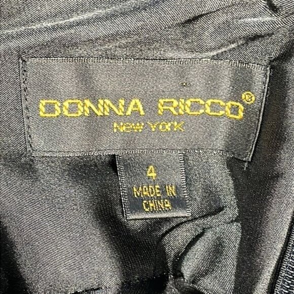 Donna Ricco Black Silk Lace Tiered Dress Chiffon Babydoll LBD Sz 4 - Picture 7 of 12